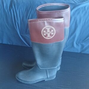 Tory Burch Black and Brown Tall Boots